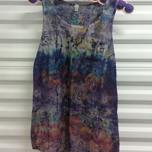 Xhilaration Purple Multicolor Tie-Dye Tank Top